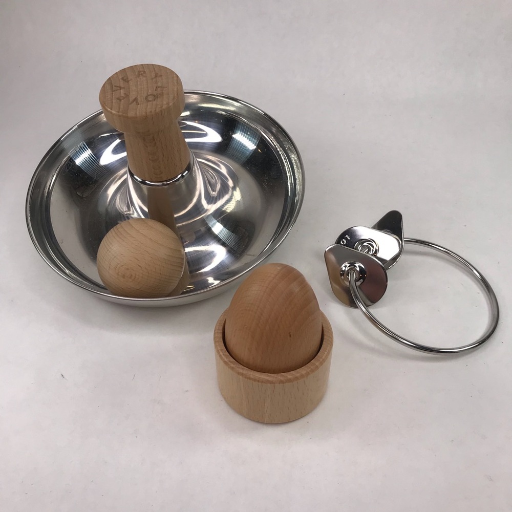 Lovevery Egg Cup Jingle Keys Tip Turn Metal Wood The Explorer 9-10 months Lot